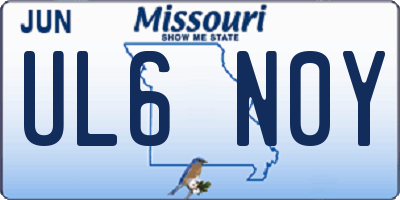 MO license plate UL6N0Y