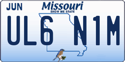 MO license plate UL6N1M