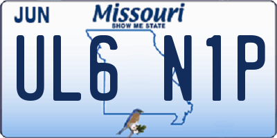 MO license plate UL6N1P