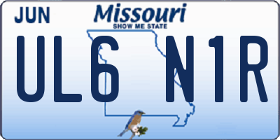 MO license plate UL6N1R