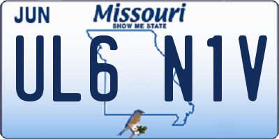 MO license plate UL6N1V