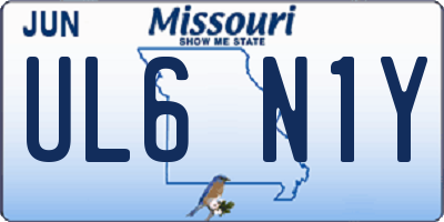 MO license plate UL6N1Y