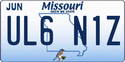 MO license plate UL6N1Z