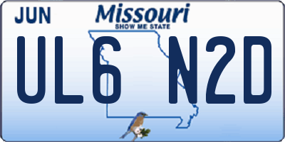 MO license plate UL6N2D