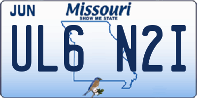 MO license plate UL6N2I