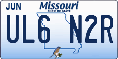 MO license plate UL6N2R