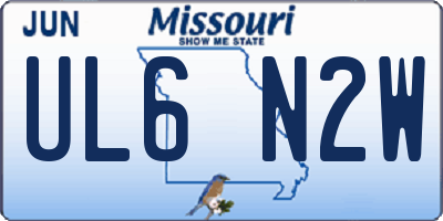 MO license plate UL6N2W