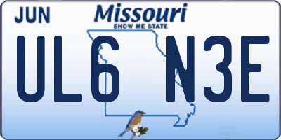 MO license plate UL6N3E