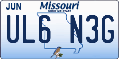 MO license plate UL6N3G