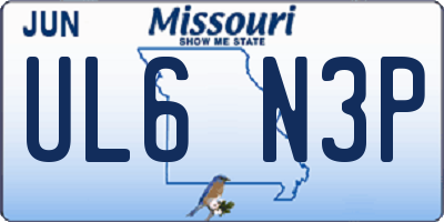MO license plate UL6N3P
