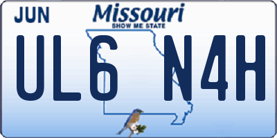 MO license plate UL6N4H