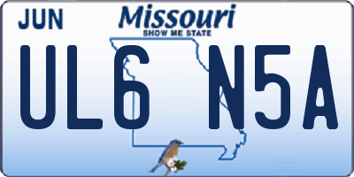 MO license plate UL6N5A