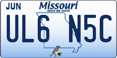 MO license plate UL6N5C