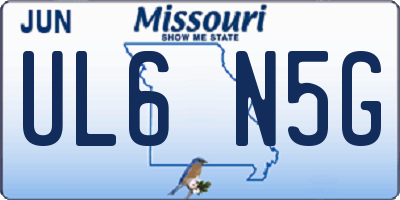 MO license plate UL6N5G