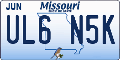 MO license plate UL6N5K