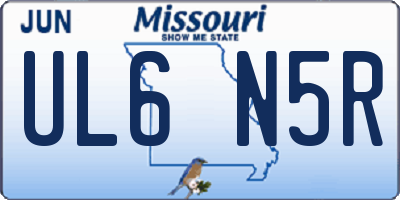 MO license plate UL6N5R
