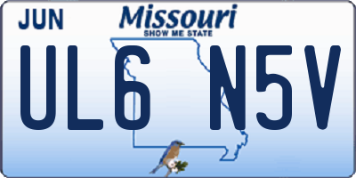 MO license plate UL6N5V