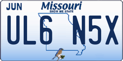 MO license plate UL6N5X