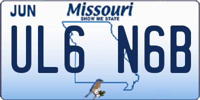 MO license plate UL6N6B