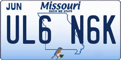 MO license plate UL6N6K