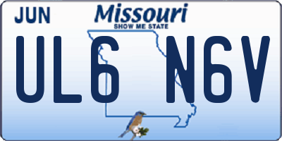 MO license plate UL6N6V
