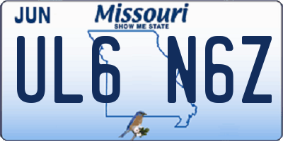 MO license plate UL6N6Z
