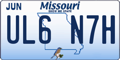 MO license plate UL6N7H
