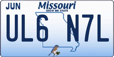 MO license plate UL6N7L