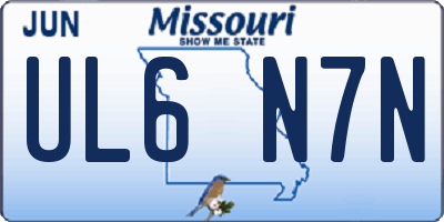 MO license plate UL6N7N