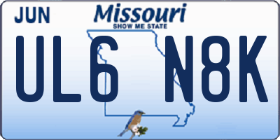 MO license plate UL6N8K