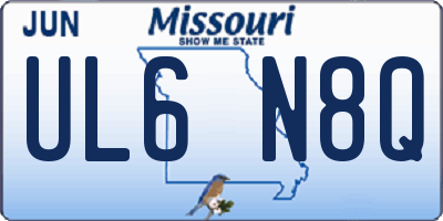 MO license plate UL6N8Q