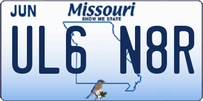 MO license plate UL6N8R