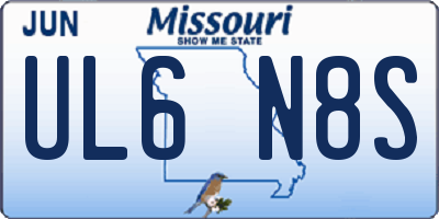 MO license plate UL6N8S