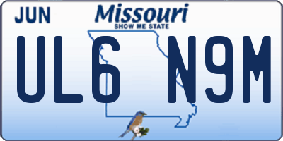 MO license plate UL6N9M