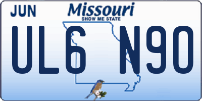MO license plate UL6N9O