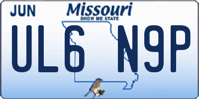 MO license plate UL6N9P