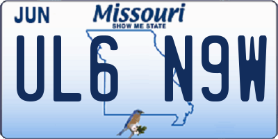MO license plate UL6N9W