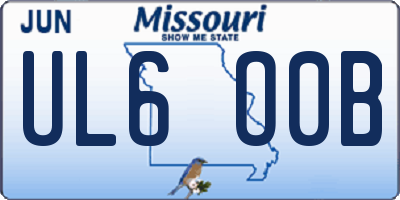 MO license plate UL6O0B