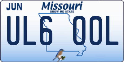 MO license plate UL6O0L