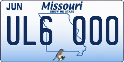 MO license plate UL6O0O