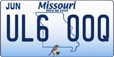 MO license plate UL6O0Q