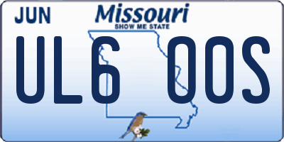 MO license plate UL6O0S