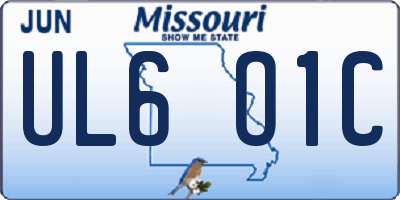 MO license plate UL6O1C
