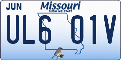MO license plate UL6O1V
