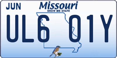 MO license plate UL6O1Y