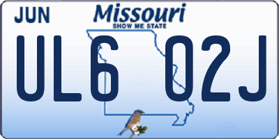 MO license plate UL6O2J