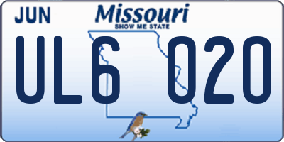 MO license plate UL6O2O