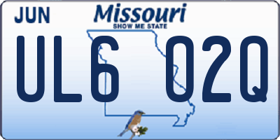 MO license plate UL6O2Q