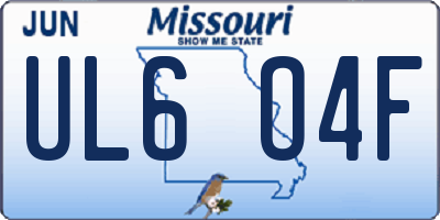 MO license plate UL6O4F