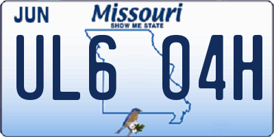 MO license plate UL6O4H